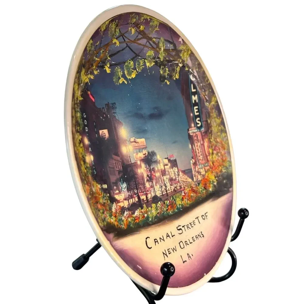 VTG MCM Canal Street of New Orleans Louisiana, Collector/Souvenir Plate, Ceramic